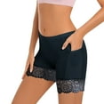 thumbnail image 1 of AOMPMSDX Seamless Non Shorts For Underskirt Ladies Anti Scratch Underwear Flat Shorts Lace Shorts Black M, 1 of 4