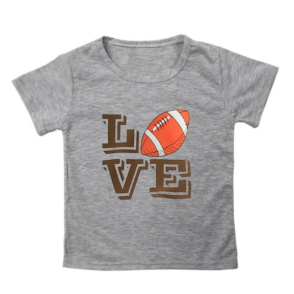 AOMPMSDX Shirts For Teen Kids Child Short Sleeve Rugby Football Letter Prints T Shirt Boys Girls Fans Gift Tops GY4 4 Years-5 Years