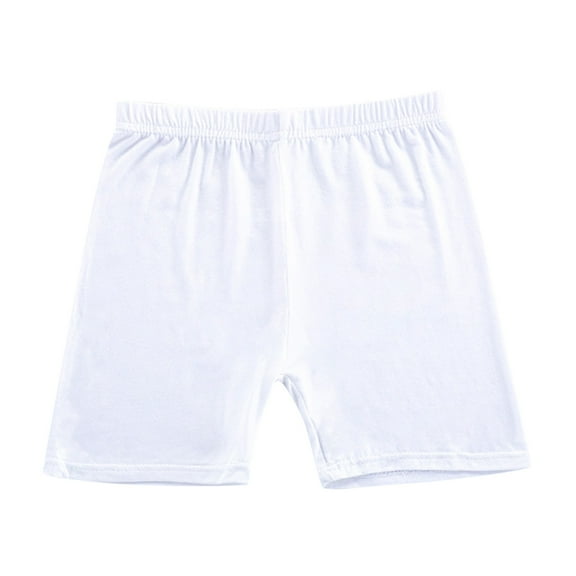 AOMPMSDX Solid Elastic Waist Shorts 4Y Toddler Girls Multicolor Casual Spring Summer Homewear Outwear For Kids White 7 Years-8 Years