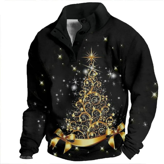 AOMPMSDX Sweatshirts For Men Male Autumn And Winter Christmas Half