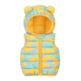 thumbnail image 1 of AOMPMSDX Toddler Baby Boys Girls Cartoon Windproof Coat Hooded Warm Outerwear Waistcoat Yellow 6 Months-12 Months, 1 of 2