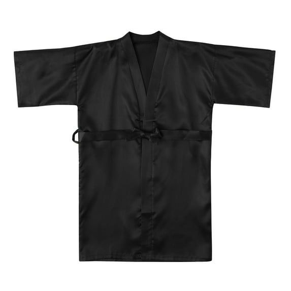 AOMPMSDX Toddler Baby Kids Girls Solid Silk Satin Kimono Robes Bathrobe Sleepwear Clothes Girls Coat&jacket Black 2 Years-3 Years