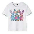 thumbnail image 1 of AOMPMSDX Toddler Girls Boys Easter Summer Short Sleeve Letter Carton Prints T Shirt Tops For Children Clothes Soft Hot Pink 4 Years-5 Years, 1 of 3