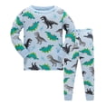 thumbnail image 1 of AOMPMSDX Toddler Kids Boys Pajamas Dinosaur Cotton Kids 2 Piece Pj'S Long Sleeve Sleepwear Clothes Set Outfits Light Blue 7 Years-8 Years, 1 of 4