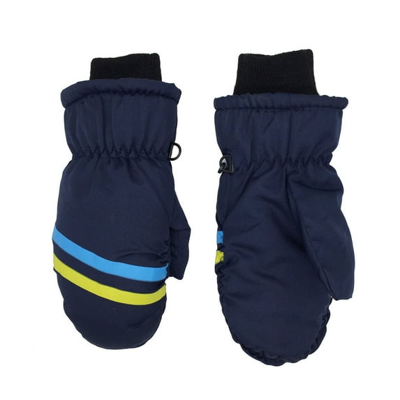 AOMPMSDX Toddler Mittens Water-proof Skiing Gloves Toddler Snow Gloves Kids Baby Winter Mittens For Girls Boys Navy S(3 Years-5 Years)