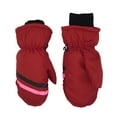 thumbnail image 1 of AOMPMSDX Toddler Mittens Water-proof Skiing Gloves Toddler Snow Gloves Kids Baby Winter Mittens For Girls Boys Red S(3 Years-5 Years), 1 of 2