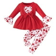 thumbnail image 1 of AOMPMSDX Toddler Outfits For Girls Boys Winter Baby Long Sleeve Love Print Tops And Pants 2Pcs Clothes Set For Children Clothes Baby Outfit Sets Red 2 Years-3 Years, 1 of 9
