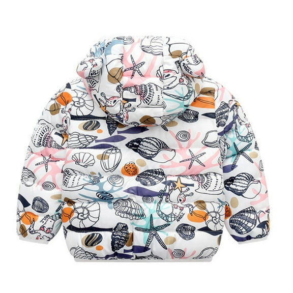 AOMPMSDX Winter Baby Boys Girls Cartoon Print Bear Ear Hooded Outerwear Jacket Coat Boys Coat&jacket Beige 2 Years-3 Years