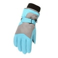 thumbnail image 1 of AOMPMSDX Winter Outdoor Youth Kids Boys Girls Snow Skating Snowboarding Windproof Warm Ski Gloves Light blue L(11 Year-16 Year), 1 of 4