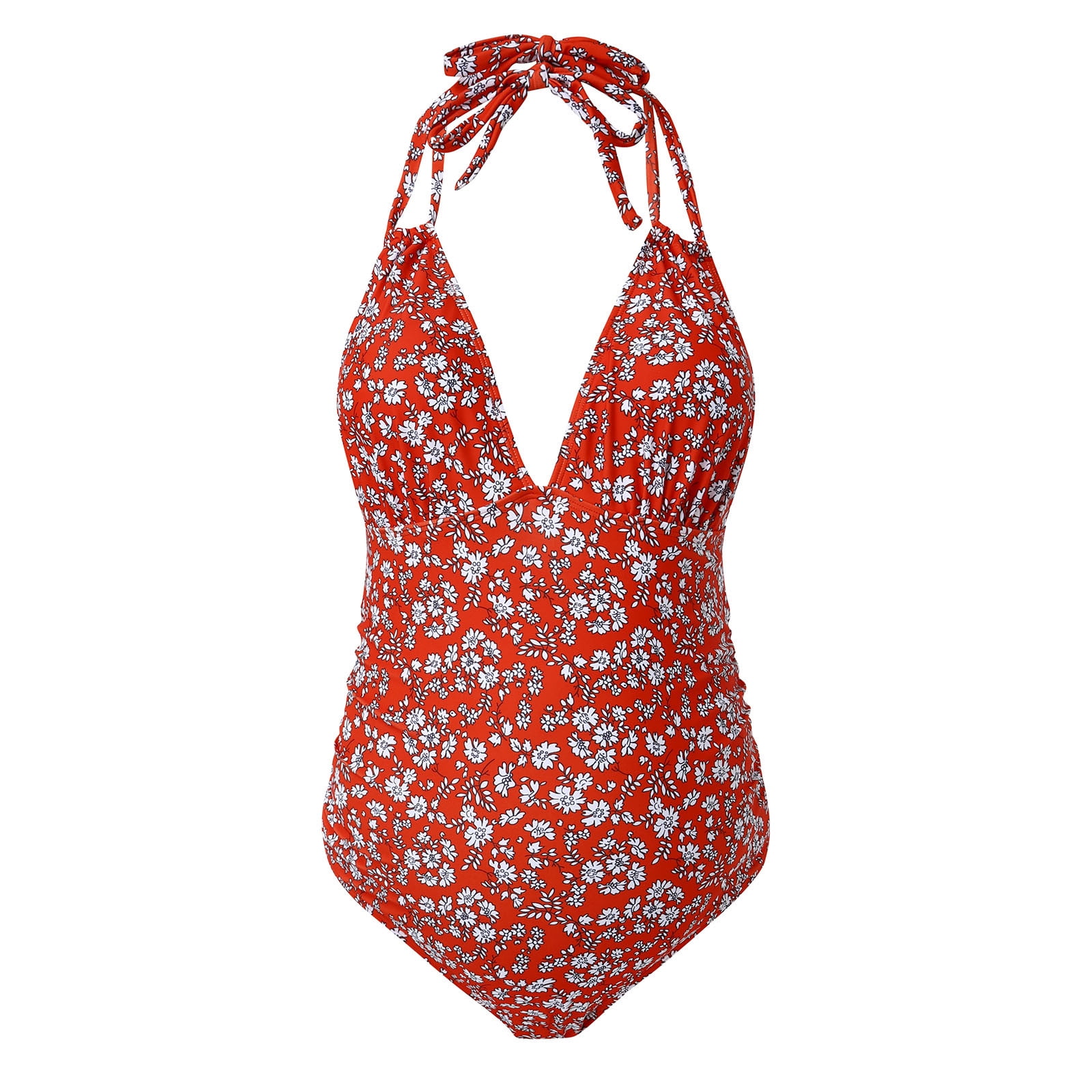 AOMPMSDX Women Maternity Swimwear Onepiece Halter Pregnancy Swimsuit