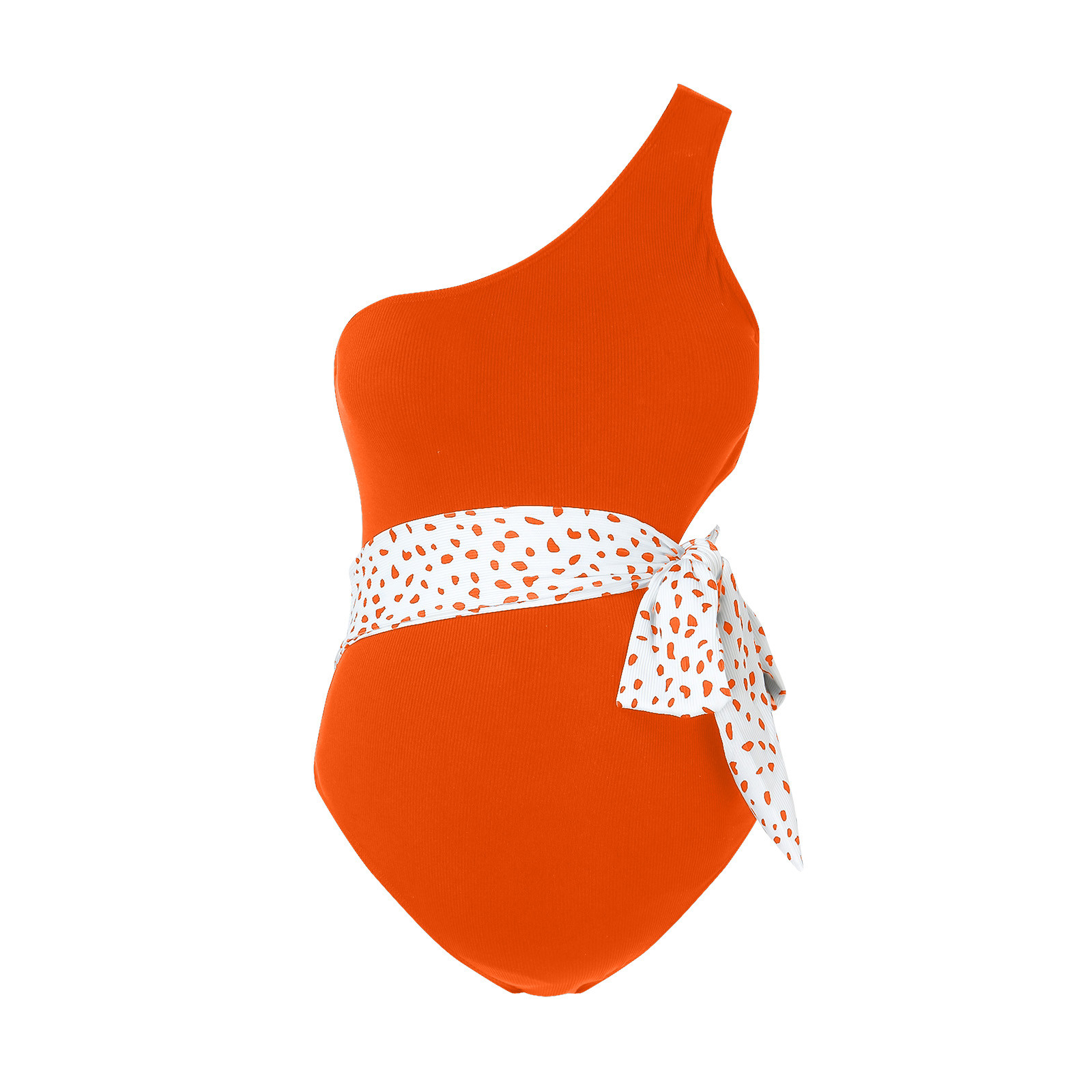 AOMPMSDX Women Maternity Swimwear Onepiece One Shoulder Belt Halter