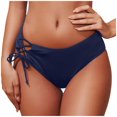 thumbnail image 1 of AOMPMSDX Women Plus Size High Waist Bikini Bottoms Swim Briefs Beach Shorts Ruched Bottom High Cut Swim Bottom Full Coverage Swimsuit Bottom Sports Yoga Shorts Swimbottom Navy L, 1 of 7