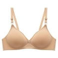 thumbnail image 1 of AOMPMSDX Women'S Front Side Buckle Lace Edge Without Steel Ring Movement Seamless Gathering Adjustment Yoga Sleep Large Bra Khaki 34, 1 of 8