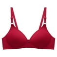 thumbnail image 1 of AOMPMSDX Women'S Front Side Buckle Lace Edge Without Steel Ring Movement Seamless Gathering Adjustment Yoga Sleep Large Bra Red 38, 1 of 2