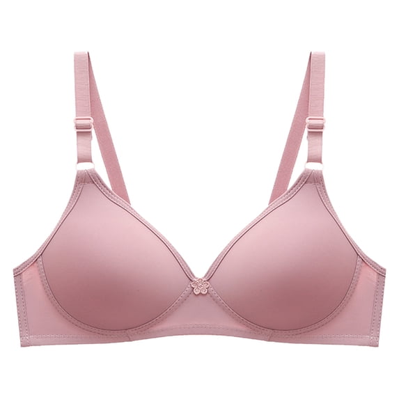 AOMPMSDX Women'S Front Side Buckle Lace Edge Without Steel Ring Movement Seamless Gathering Adjustment Yoga Sleep Large Bra Rose Gold 38