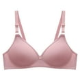 thumbnail image 1 of AOMPMSDX Women'S Front Side Buckle Lace Edge Without Steel Ring Movement Seamless Gathering Adjustment Yoga Sleep Large Bra Rose Gold 42, 1 of 2