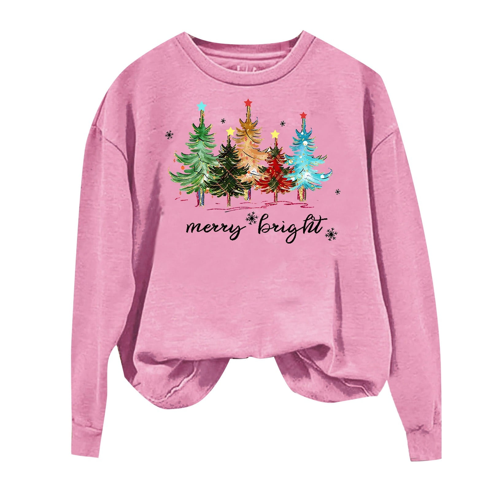 AOMPMSDX Women'S Hoodies Fall Or Winter Christmas Tree Crew Neck Long