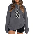 AOMPMSDX Women'S Hoodies Women Daily Long Round Neck Tree Maple Leaf