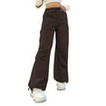 thumbnail image 1 of AOMPMSDX Women'S Pants Womens Trousers High Waist Wide Leg Trouser Fit Loose Work Office Long Pants Brown Casual Shorts S, 1 of 7