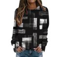 thumbnail image 1 of AOMPMSDX Women'S Sweatshirts Casual Sweatshirt Printing Crew Neck Long Sleeve Sweatshirt Casual Top Pullover Dark Gray Loose Fit Tops XL, 1 of 5