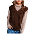 thumbnail image 1 of AOMPMSDX Women's Outerwear Vests Oversized Sweater Vest For Women V Neck Sleeveless Solid Color Loose Pullover Sweater S Coffee, 1 of 9
