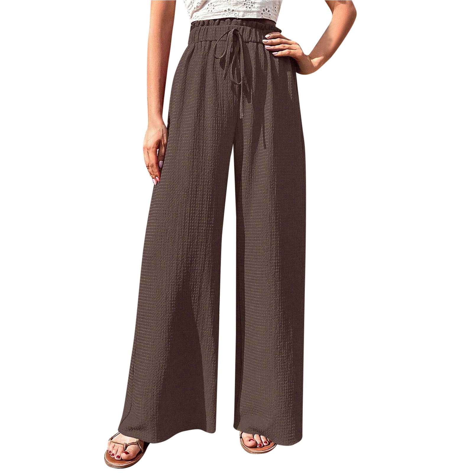 Bailey Pants - Solid High Waist Wide Leg Trousers for Women