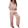 thumbnail image 1 of AOMPMSDX Womens Pajama Sets Homewear Set Cardigan Long Sleeves Casual Sleepwear Set Cozy Nightwear Set Pink Nightgowns For Women S, 1 of 4
