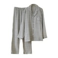 thumbnail image 1 of AOMPMSDX Womens Pajama Sets Plaid Set Cozy Breathable Long Sleeve & Long Pants Wear For Autumn/Winter Grey Nightgowns For Women XL, 1 of 4