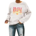 AOMPMSDX Womens Sweatshirts Love Printed Baseball Oversized Crewneck