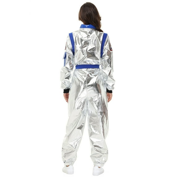 AOMPMSDX Womens and Mens Zipper Astronaut 3PCS Outfits for Stage Performance Clothing Set