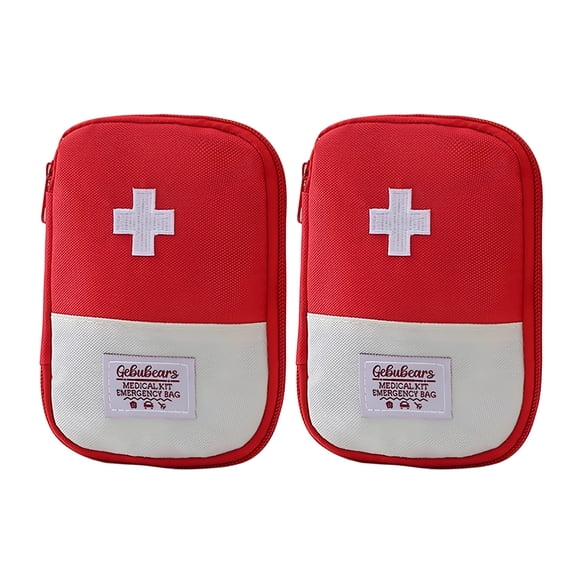 AOMRCOL 2 Pack Empty First Aid Kit Bag Mini First Aid Pouch Portable First Aid Bags Travel Medicine Pouches for Medical Kit Emergency Pill Organizer Box Outdoor Home Office Car Boat Camping Hiking