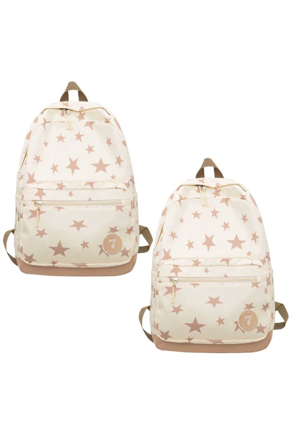 2026 New 2Pcs Backpack for Women Roomy Interior Travel Backpack Lightweight Construction Multi Length Adjustable Straps Backpacks Style7 Off White