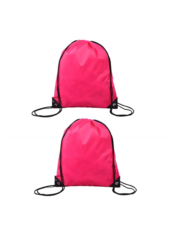 2026 New 2Pcs Drawstring Backpack Wide Storage Drawstring Bags Ultra Portable Elastic Adjustable Straps Draw String Back Bag Style8 Red