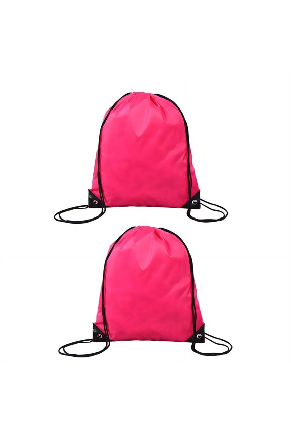 2026 New 2Pcs Drawstring Backpack Wide Storage Drawstring Bags Ultra Portable Elastic Adjustable Straps Draw String Back Bag Style8 Red