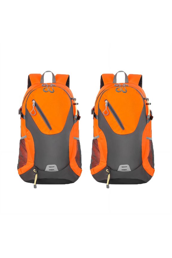 2026 New 2Pcs Hiking Backpack Barely There Weight Backpacking Backpack Huge Capacity Adjustable Shoulder Straps Hiking Backpack for Women Style4 Orange