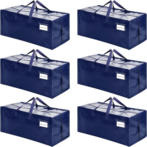 AOMRCOL 2026 New 6 Pack Moving Bags with Backpack Straps,Moving Boxes and Storage Bins Alternative,Packing Supplies,Camping Accessories Totes for Storage,Dorm Room Essentials Storage Bags (Blue)