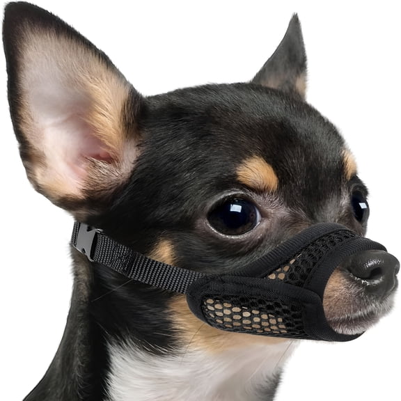 AOMRCOL 2026 New Mesh Muzzle for Short Snout&Small Medium Dogs Anti-Biting,Focus on Brachycephalic Dogs Like Chihuahua,Breathable Fabric,Opening Front,Allow Panting,For Grooming Vet Visits