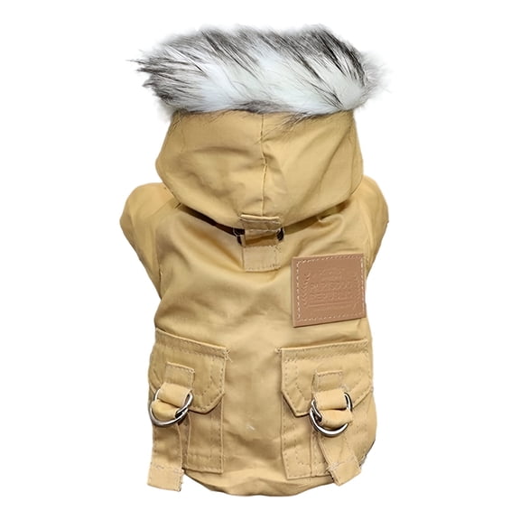 AOMRCOL 2026 New Polyester Dog Coat Puppy Jacket Winter Dog Sweatshirt for Walking Outdoor Daily Khaki M