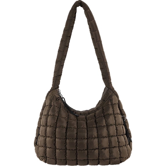 AOMRCOL 2026 New Puffer Tote Bag,Wrinkled Cloud Bag Shape Quilted Tote Bag for Women, Fabric Puffy Tote Bag,Brown for Daily Use, Shopping, Casual Outings, Travel, Work