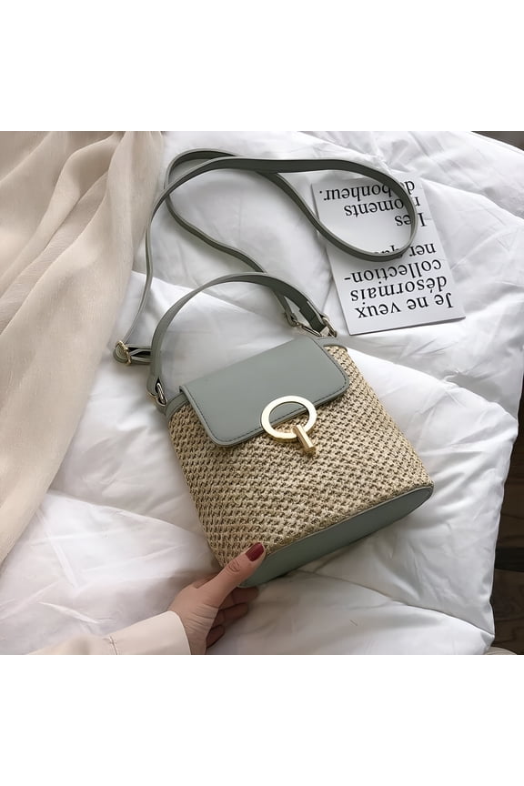2026 New Woven Straw Shoulder Bag Crossbody Bags for Women Designer Bucket Bag Summer Beach Handbags Purse Travel Shopper Bag for Vacation, Picnic, Market, Casual, Pool