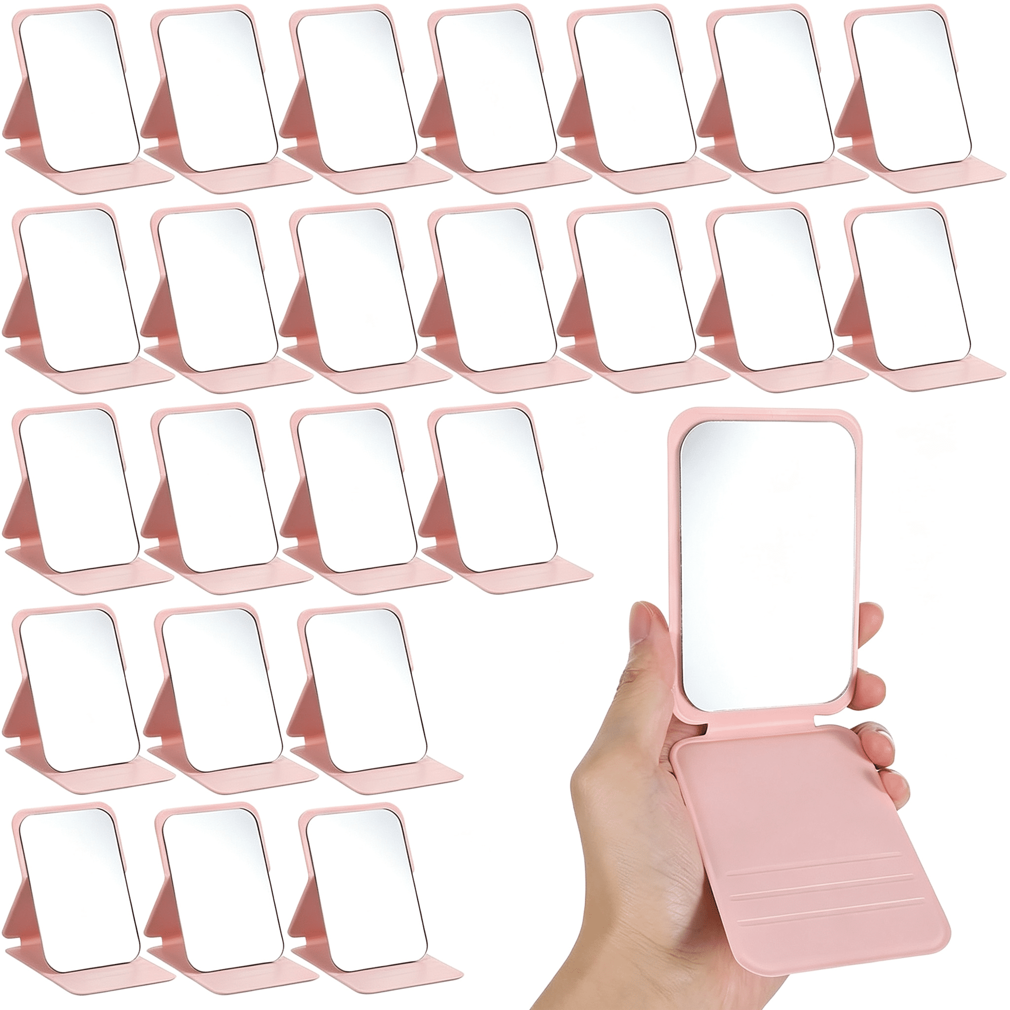Small Rectangle Mirrior AOMRCOL 24 Pcs Folding Rectangle Leather Mirror Small,Compact Folding ...