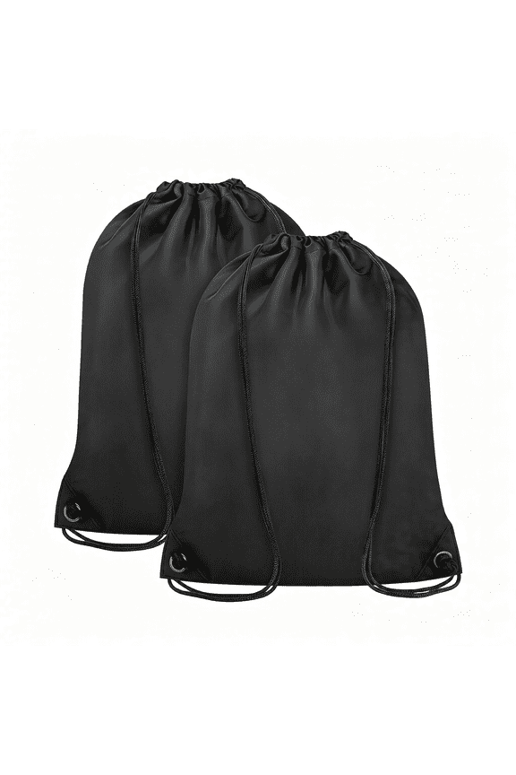 2Pcs Drawstring Bags Bulk,String Backpack for Men Women,Cinch Bag Draw String Back Bag for Gym,Sports,Travel,Swimming,Beach,Black Sports Drawstring Bags