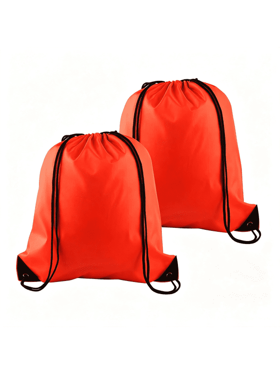 2Pcs Red Drawstring Backpack Bags Sack String Backpack Storage Bag,Red Back Pack