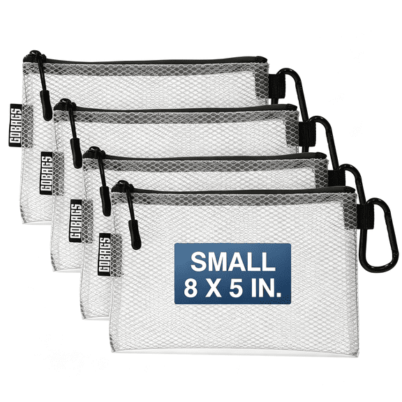 AOMRCOL Air Production Small Clear Zipper Pouch (4Pack) Cable Organizer&Travel Gear Bag for Electronics,Camera Accessories,Tool Pouch&Small Tech Storage