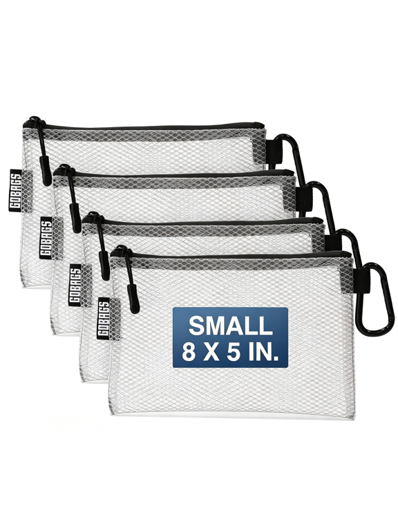 Air Production Small Clear Zipper Pouch (4Pack) Cable Organizer&Travel Gear Bag for Electronics,Camera Accessories,Tool Pouch&Small Tech Storage
