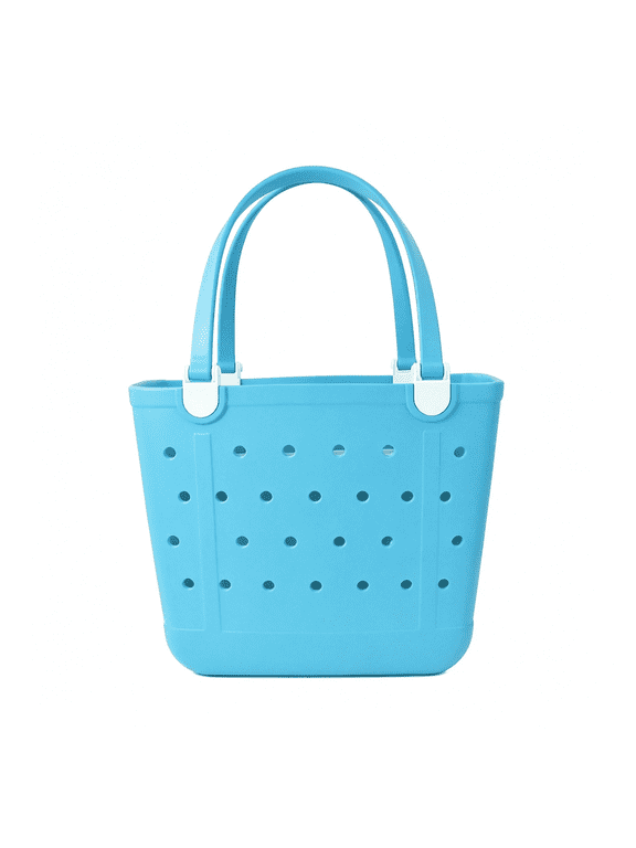 Beach Bag, Waterproof Beach Tote, Rubber Medium Tote Bag for Women | Pool Accessories, Beach Tote Bag with Zipper, Washable and Durable Open Boat Accessories for Pool Sports Travel