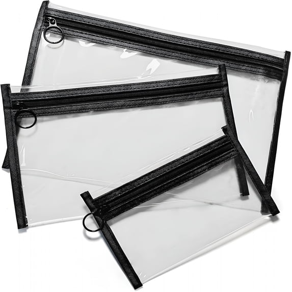 AOMRCOL Clear Makeup Bags,3 Pack Small Waterproof Cosmetic Toiletry ...