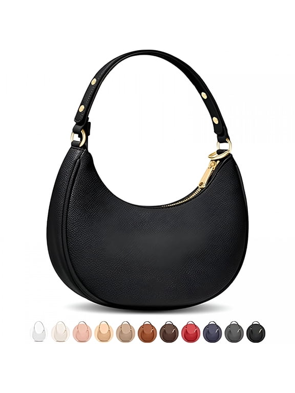 Crescent Bags For Women with RFID Protection,Half Moon Clutch Purses for Women with Anti-Theft Clip for Extra Safety