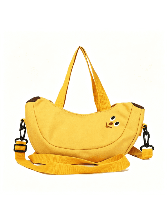 Cute Banana Bag Funny Canvas Novelty Purse Crossbody Bag Handbag Clutch Fruit Shaped Wallet Gifts for Girls Women Banana Bag