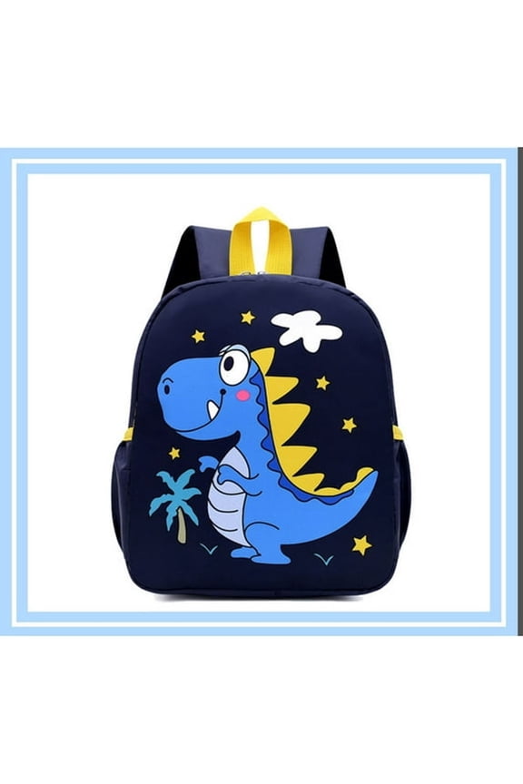 Cute Dinosaur Cartoon Print Mini Backpack,Small Baby Backpack with Toddler Leash,Chest Buckle,Pre-K School Bag